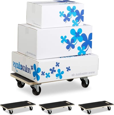 Meubelroller met rem - 400 kg draagvermogen - Anti-slip oppervlak - HBD 115 x 58 x 30 cm - Zwart