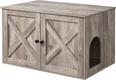 MaxxPet Houten kattenhuis - katten bench - kattenbed - katten hok - 80x53x50cm - Ivory Bruin