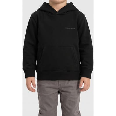 Calvin Klein Boys Relaxed Back Hoodie Black Size: 10 | Sportswear Outlet | Unisex | Zwart
