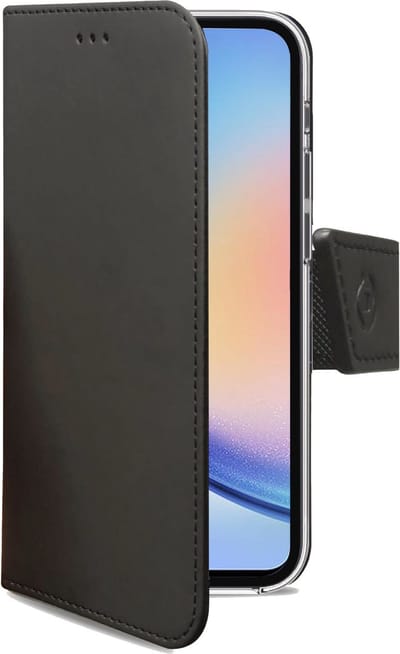 Celly Wally Bookcase Hoesje - Geschikt voor Samsung Galaxy A34 - Kunstleer - Pasjeshouder - Zwart