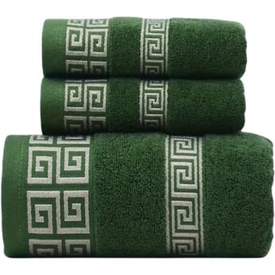 3-delige Set Zwarte Katoenen Badkamer Handdoekensets 2 stuks Hand- en Gezichtshanddoeken 34x74cm en 1 stuk Grote Badhanddoeken 70x140cm Wasdoekjes Cadeau Handdoeken 3pcs set black