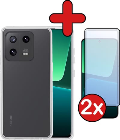 Hoesje - Met 2x Screenprotector - Geschikt voor Xiaomi 13 Pro - Sterk & Shockproof - Telefoon Hoes - Back Cover - Siliconen Case - Telefoonhoes - Transparant