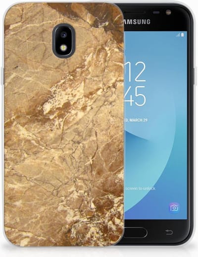Samsung Galaxy J3 2017 TPU Siliconen Hoesje Marmer Creme