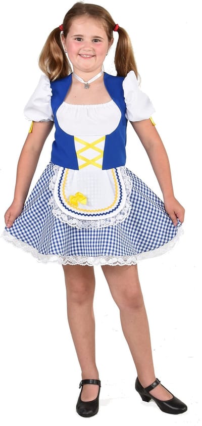 Magic Design Verkleedjurk Tirools Meisjes Polyester Wit/blauw Mt 164