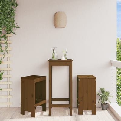 vidaXL - Barkrukken - 2 - st - 40x36x75 - cm - massief - grenenhout - honingbruin