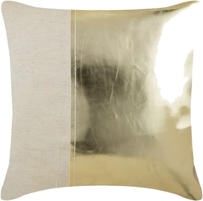 Decoratieve Kussenhoes - Moderne Sierkussen - Woonkamer Decoratie - Handgemaakt Patchwork Design - 40 x 40 cm - Metallic Goud