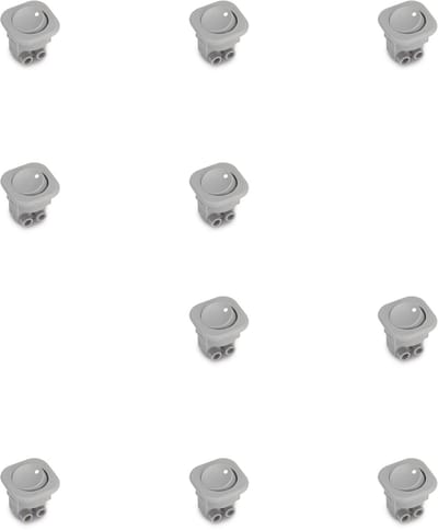Emuca Lot van 10 inbouwschakelaars D21x21, Plastic, Zwart