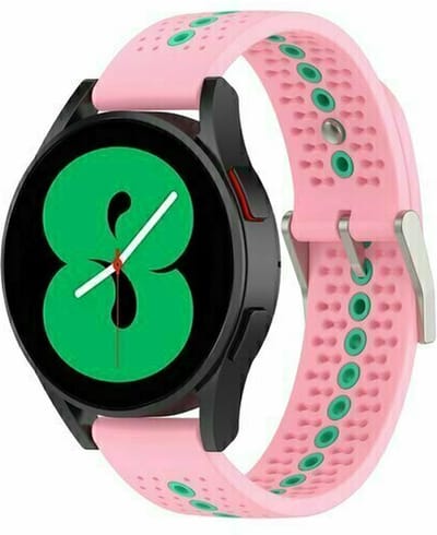 By Qubix - 22mm - Dot Pattern siliconen bandje - Roze - geschikt voor Huawei Watch 3 / 4 / 5 (pro) - 46mm & geschikt voor Huawei Watch GT / GT 2 / GT 3 (pro) / GT 4 (pro) / GT 5 (pro) / GT 6 (pro) 46mm / Ultimate / Ultimate 2