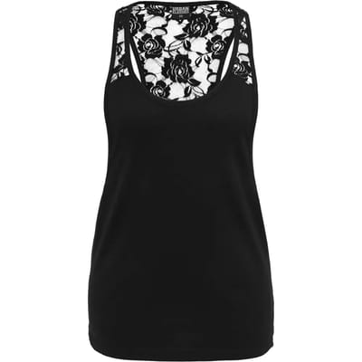 Urban Classics Mouwloze top -XS- Flower Laces Loose Zwart