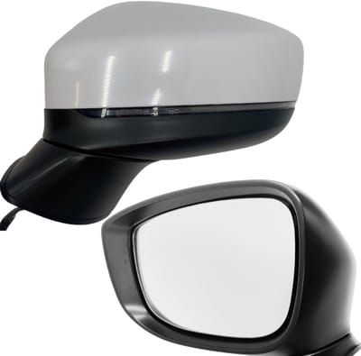 BILMAX Linker Buitenspiegel Vervanging voor Mazda CX-5 (KF) 2017–2025, Elektrisch Verstelbaar, Elektrisch Inklapbaar, Met Richtingaanwijzer, Verwarmd, Material Wit, 8-Pins (Bestuurderszijde)