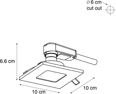QAZQA Professional qure - Moderne Inbouwspot voor badkamer - 1 lichts - L 10 cm - Gunmetal -