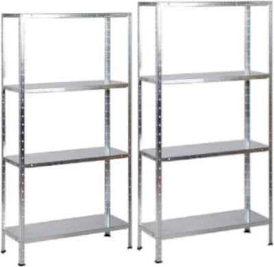 2 Stuks Metalen opbergrek / stellingkast - 200 kg draagkracht - (BxDxH) 75x30x150 cm  - Gegalvaniseerd
