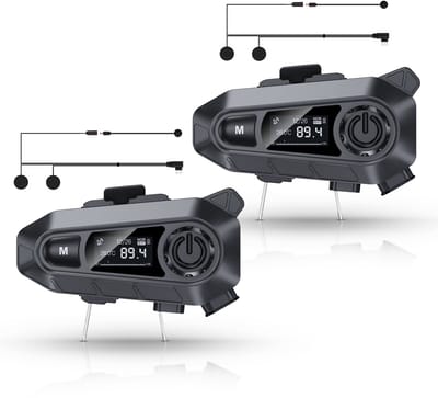 Tech Essentials R500 - Motorhelm Headset - Met Bluetooth 5.4 - Intercom - Radio - Zachte microfoon - Brommer - Scooter - 2-Pack