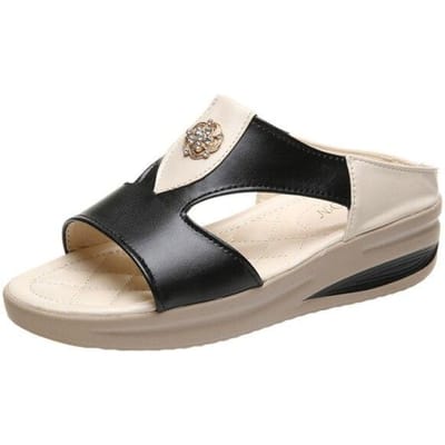 Zomermode Dames Sleehak Sandalen Strand Casual Dames Schoenen met Dikke Zool Open Teen Dames Gemengde Kleur Alles-combineerbare Sandalen 37