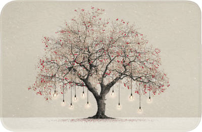 WC mat 60x40 cm - Antislip - Lichtboom - Winter - Kerst - Meerkleurig - Toiletmat - Vloermat - Douchemat - Toilet tapijt - Toiletmatten