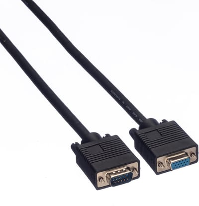 ROLINE SVGA kabel HD15 M/F, 2 m