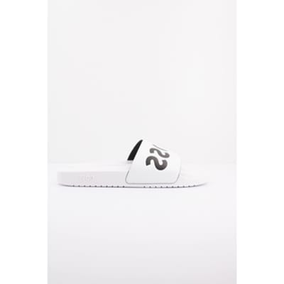 Boss Heren Slippers Wit Met Printje Voor Comfortabel Gebruik
