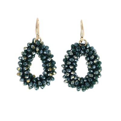 Lajetti Mini Druppel Oorbel Groen - Dames Oorbellen - Beaded Earrings