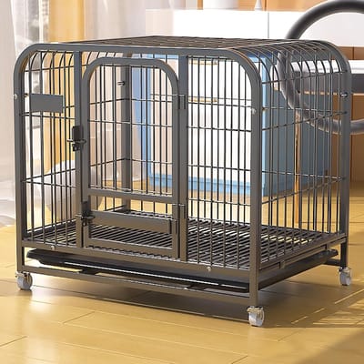 Hondenbench Binnen - Huisdierkooi Krat - Veilige Huisdierplek - Verdikt Metaalontwerp - 78 x 51 x 68 cm - Zwart