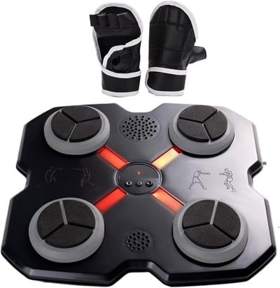 Muziek Boksmachine - Oefenapparatuur Boksen - Indoor Workout - Draadloze Voice Functie - 28x28x5cm - Zwart