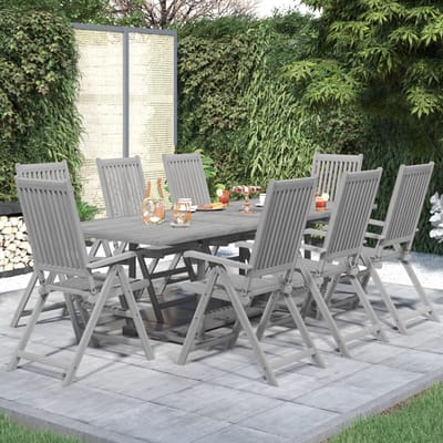 vidaXL - 9-delige - Tuinset - massief - acaciahout