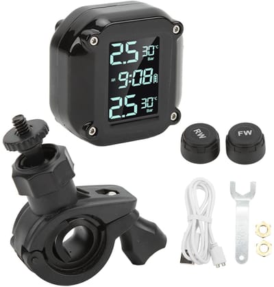 Dailygoods - Motorfiets Bandenspanningscontrolesysteem - Waterdicht - LCD-scherm - Oplaadbare Sensoren - Geschikt voor Motorfiets