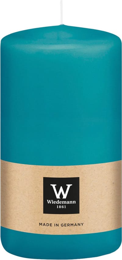 Wiedemann Cilinderkaars/stompkaars - turquoise - 12 x 6 cm - 33 branduren - zuilkaarsen