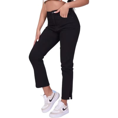 Rechte, uitlopende jeans met split voor dames Project X Paris