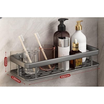 Toiletruimte aluminium perforatievrij wandophangrek Badkameropbergrek Toilethoekplank grijs
