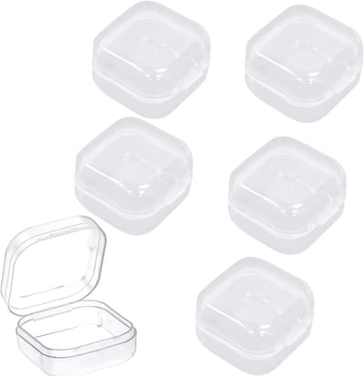 Mini Heldere Plastic Dozen met Deksel - Set van 6 voor Pillen, Kralen, Knutselen en Sieraden Organisatie