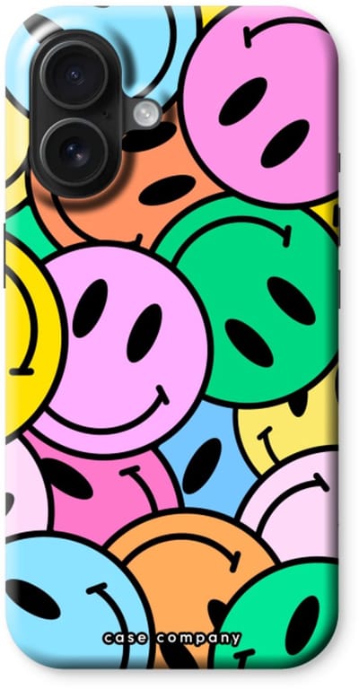 Case Company® - Hoesje geschikt voor iPhone 16 hoesje - Smiley N°1 - Tough Case - Maximale Bescherming alle Kanten en Schermrand