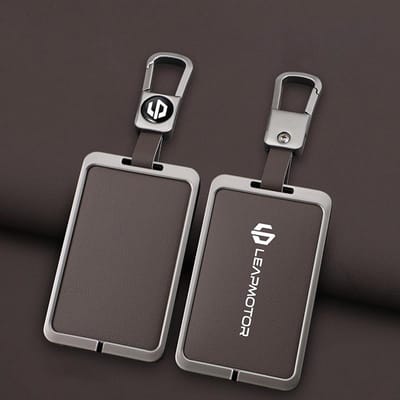 Alliage de Zinc Cuir Voiture Carte NFC Housse Étui pour Clé à Distance Pour Leapmotor C10 C11 C16 Support Protecteur Coque Accessoires Porte-Clés Voiture gray