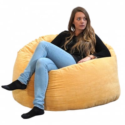 Bananair - Zitzak - ribfluweel - Zitzak volwassenen - Geel - 100 cm