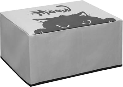 kwmobile hoes geschikt voor HP Smart Tank 7005 / Smart Tank 5000 - Beschermhoes voor printer - Cover in grijs / zwart - Kat Meow design