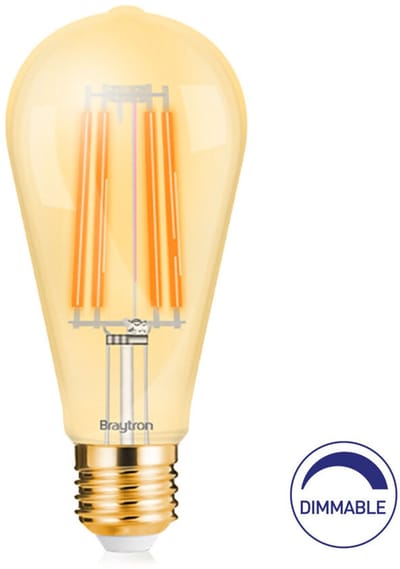 - LED Filament lamp dimbaar - E27 ST64 - 6W vervangt 60W - 2200K extra warm wit licht - Tall
