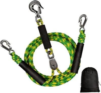 Watersport Sleepkabel - Treklijn Boot - Waterskiën Tubing - 360 Draaibare Katrol - 2.4 Meter - Fluorescerend Groen Geel