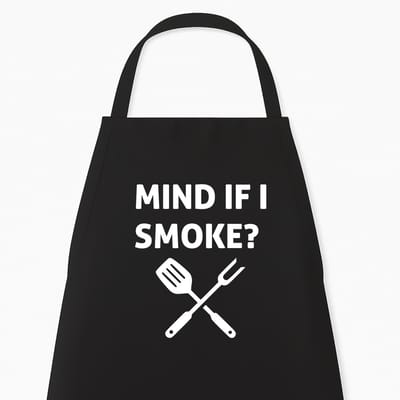 BBQ Keukenschort "Mind if I smoke" | Kerstcadeau & Sinterklaas voor BBQ Fans | Zwart