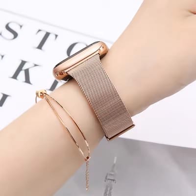 Bandje geschikt voor Applewatch Milanees Horloge Band - Rosé Goud 38/40 MM Milanese Gesp Armband Voor Apple Watch Series 1/2/3/4/5/6/se