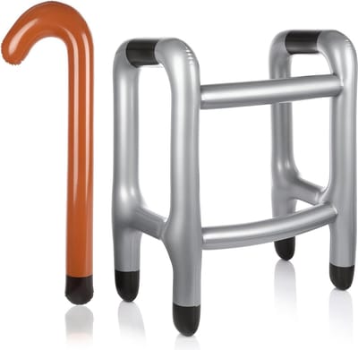 Wandelstok opblaasbare loophulp wandelstok set kostuumaccessoires carnaval grappig accessoire verjaardagen carnaval pensioen