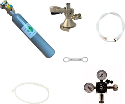 Accessoirepakket voor biertap 1-kraan - met fustkoppeling Type A, CO2-fles 0,5 kg