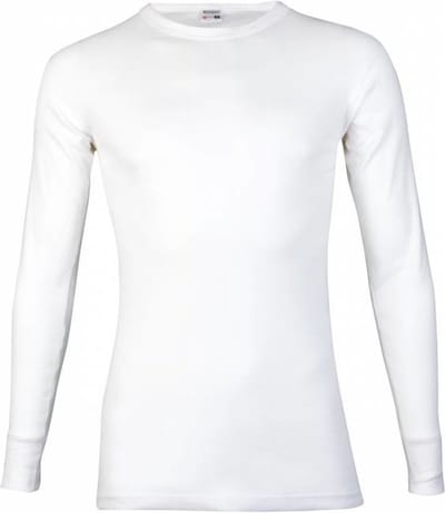 Heren shirt Lange mouw - 100% katoen - Aansluitend ondershirt mannen - Wit / XL