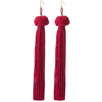 Nieuwe Etnische Kwast Hangende Oorbellen Voor Vrouwen Zwart Rood Geel Groen Roze Lang Katoen Druppel Oorhaak Boheemse Sieraden Cadeaus red