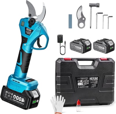 Accu takkenschaar - Snoeischaar elektrisch - Snoeien tuintakken - 40 mm snijbreedte - 4.0 Ah batterij - Blauw
