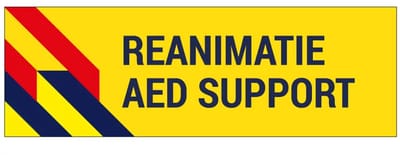 Reanimatie AED support autosticker binnenzijde raam | 21 x 7 cm