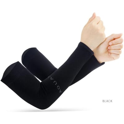 Anti-UV Armhoezen voor Mannen Vrouwen Fietsen Vingerloze Handschoenen Zomer Sport IJszijde Koel Sjaal Zijde Elastische Armhoezen Rijden One Size