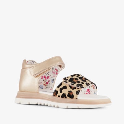Blue Box meisjes sandalen met panterprint goud - Maat 22