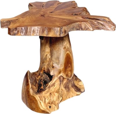 Teakhouten Wortelkruk en Bijzettafel | Unieke Natuurlijke Houten Tafel voor Woonkamer