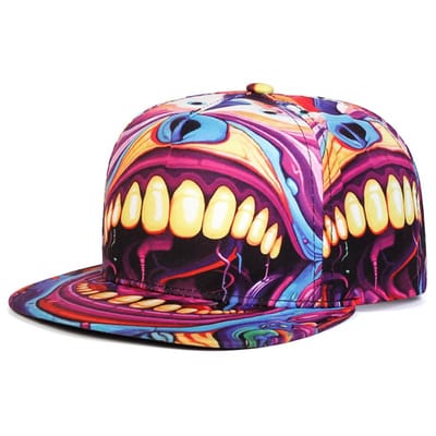 Creatieve En Nieuwe Bedrukte Platte Rand Hoed Straat Hiphop Hoed Straatdans Decoratieve Hoed Zonneklep Hoed Baseballpet beige