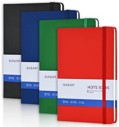 Gelinieerde Notitieboeken Set – 4-pack – 160 Pagina's – A5 Formaat – Harde Kaft – Dik Papier – Voor School Kantoor en Thuis
