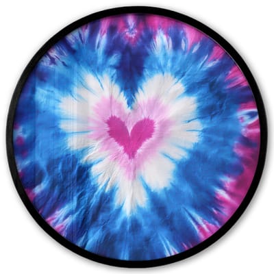 Poster in lijst Rond - Fotolijst 40x40 cm - Posters - Hartvormig - Tie dye - Paars - Ronde posterlijst zwart - Decoratie - Wanddecoratie woonkamer - Muurdecoratie slaapkamer